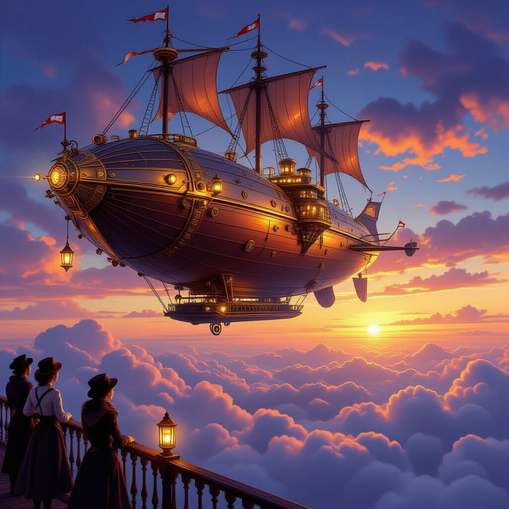Steampunk Airship Adventure Above the Clouds
