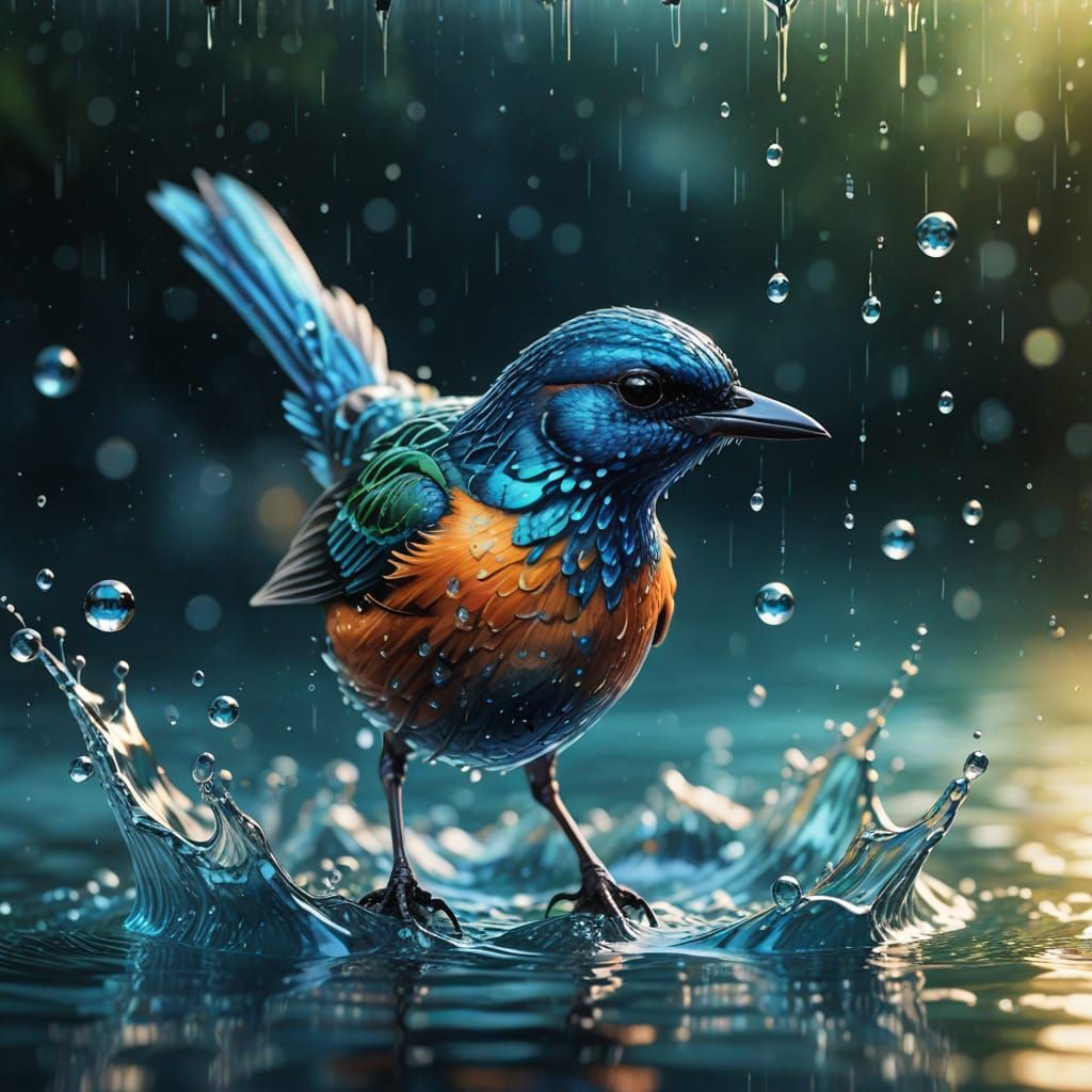 Water Bird: Fluid Simulation in Digital Art