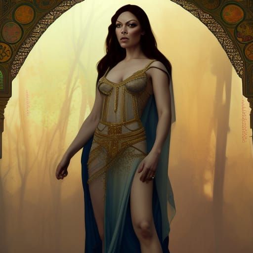 Ancient Arabic Dancer Portrait in Realistic Style