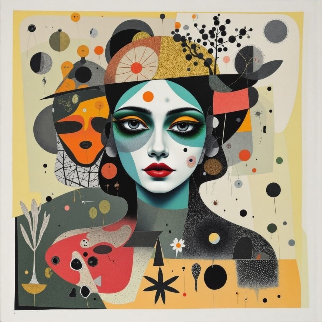 Whimsical Cactus Creature in Vellum Style