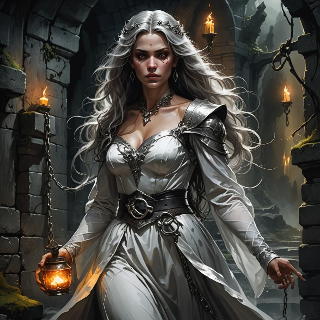 Chained Princess in Witch Dungeon: Dark Fantasy Art