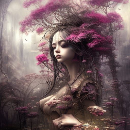 Clockpunk Bonsai Village in Glass Jar