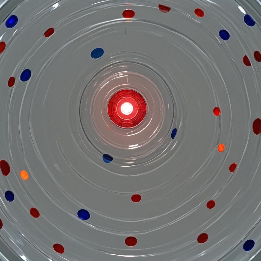 Abstract Arrangement of White, Red, and Blue Lights