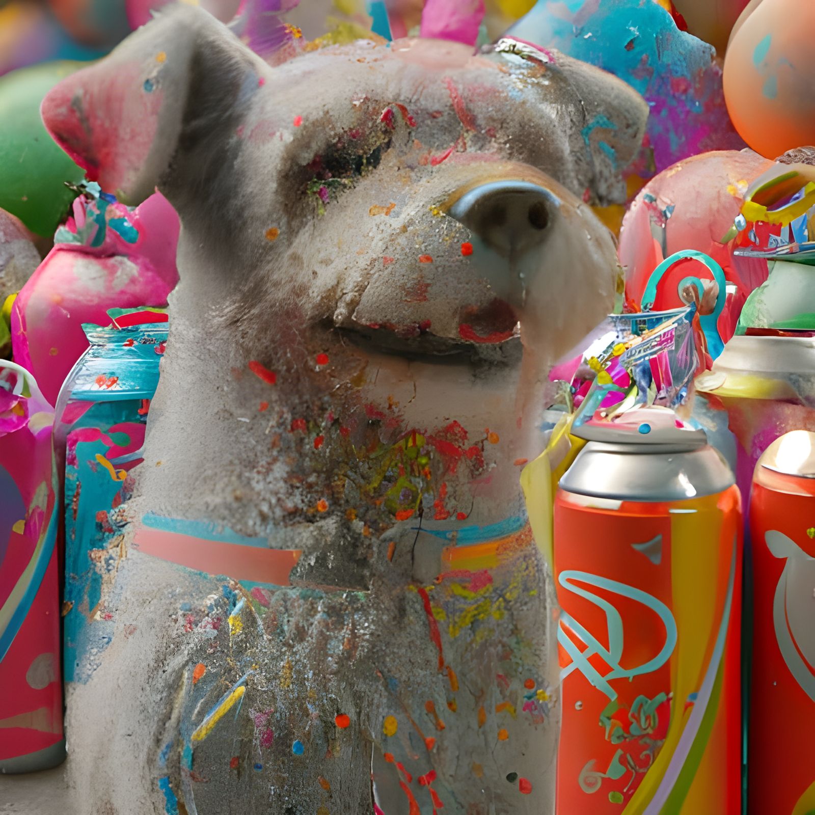 Colorful Dog Portrait in 3D Digital Art Style