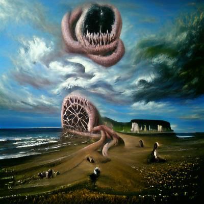 Eerie Landscape in Oil Painting Style