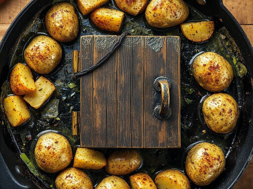 Chef's Choice: trapdoor in a fryingpan with a side of potato...