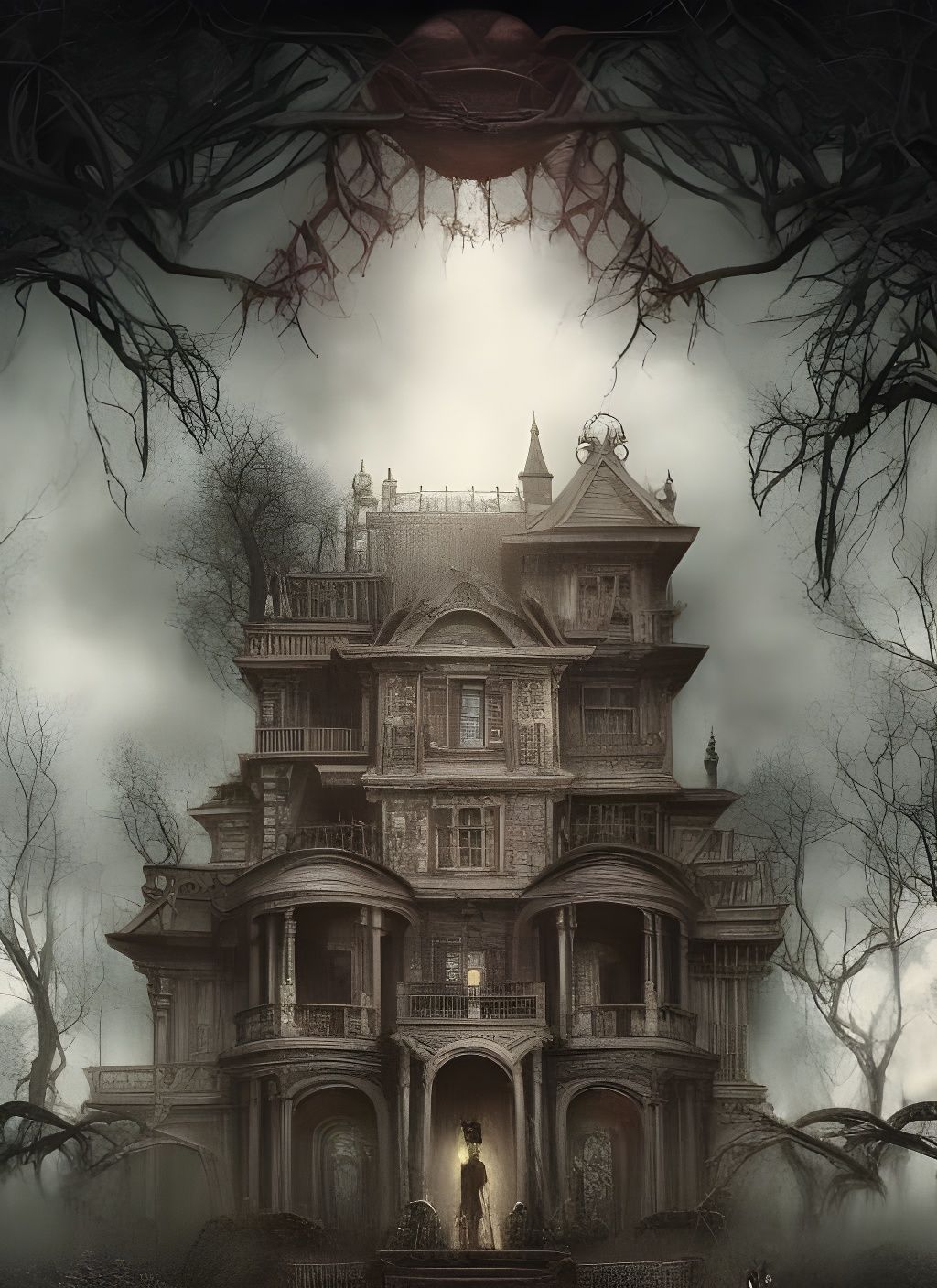 Ornate Dark Fantasy Haunted Place in 8K