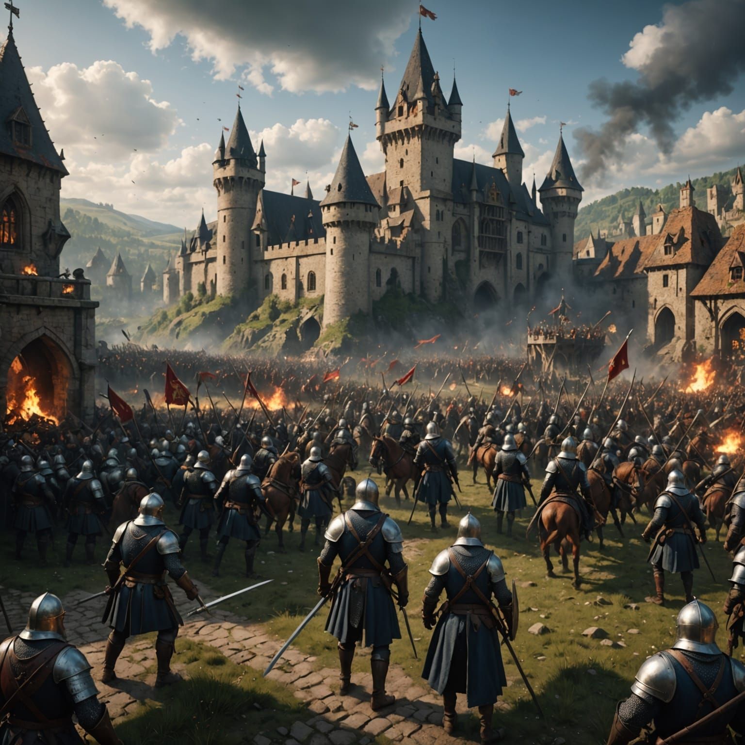 Epic Fantasy Battlefield in Deep Medieval Color