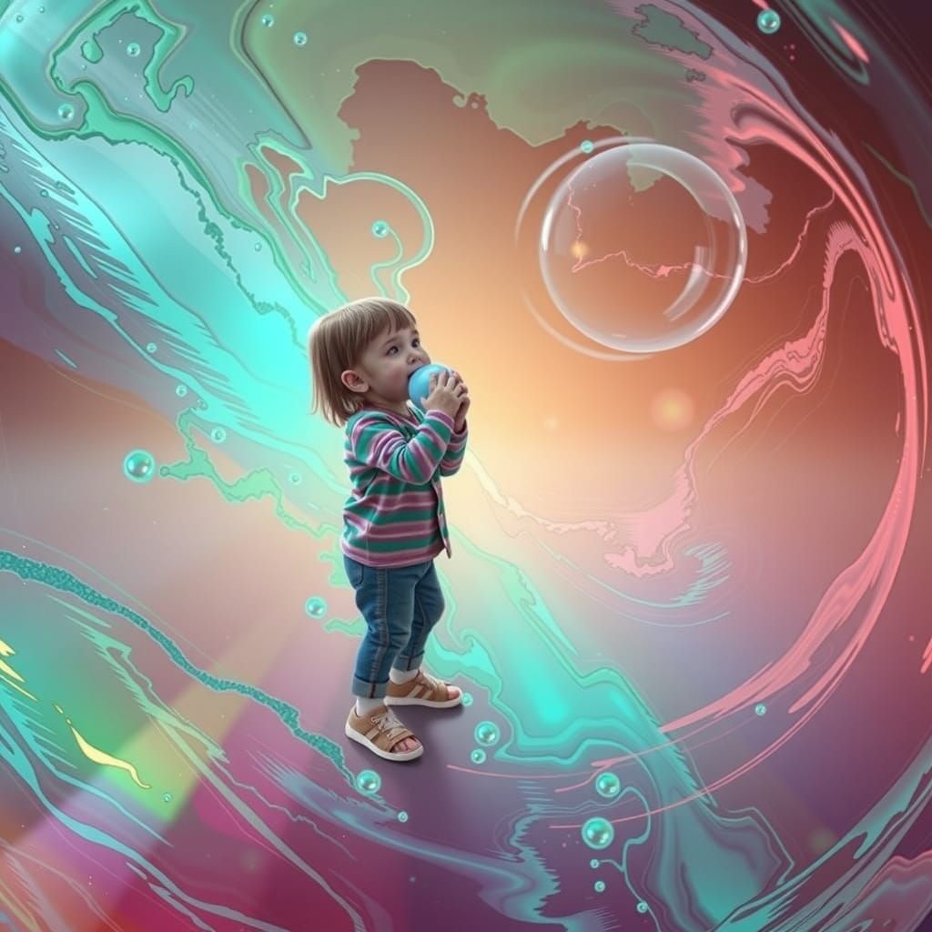 Surreal Earthly Scene in Vibrant Hyperrealistic Style