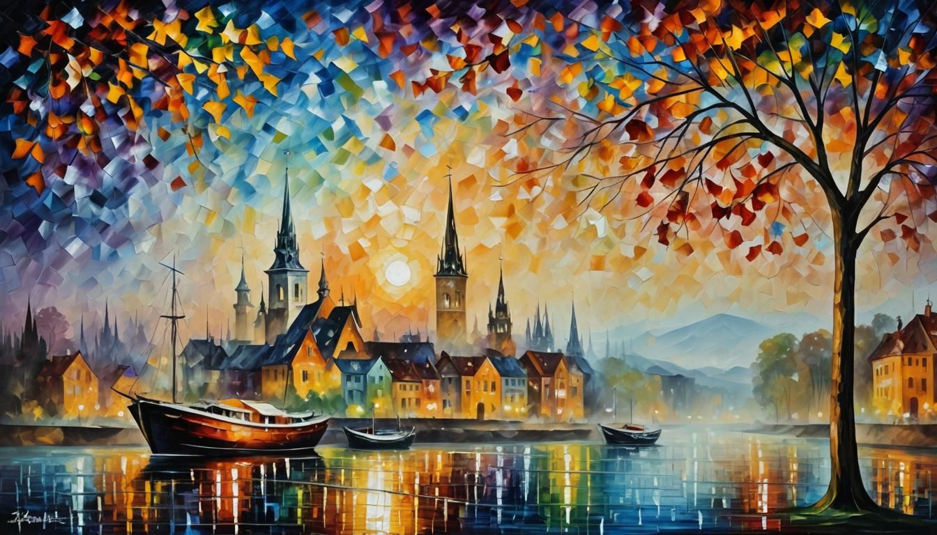 Colorful Impressionistic Painting with Bold Brushstrokes