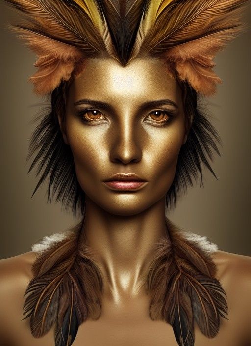 Avian Humanoid Forest Sprite in Digital Portrait