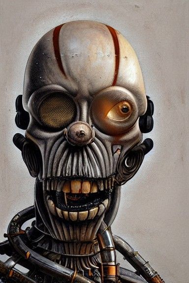 Biomechanical Homer Simpson in Giger Style