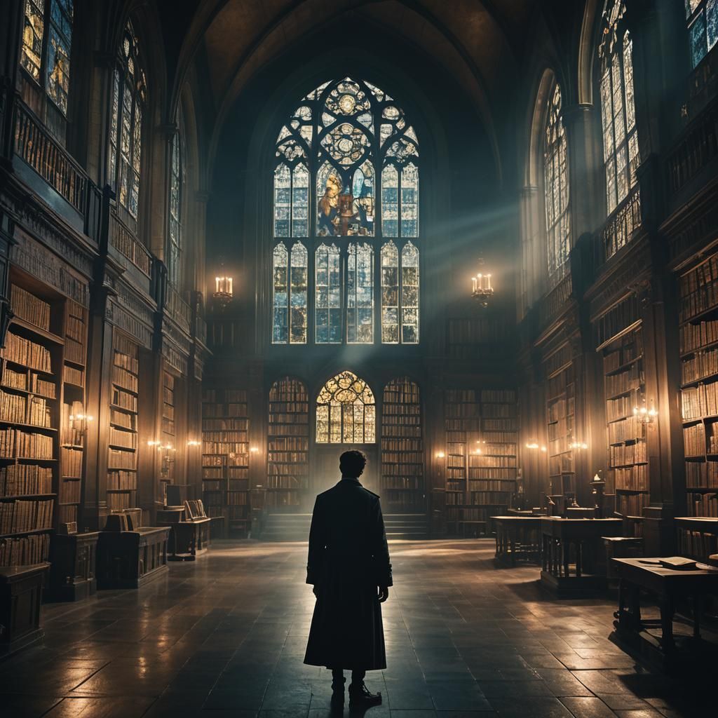 Gothic Library: A Dark Academia Film Still