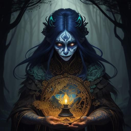 Vampire in Micronesian Attire, Art Nouveau Style