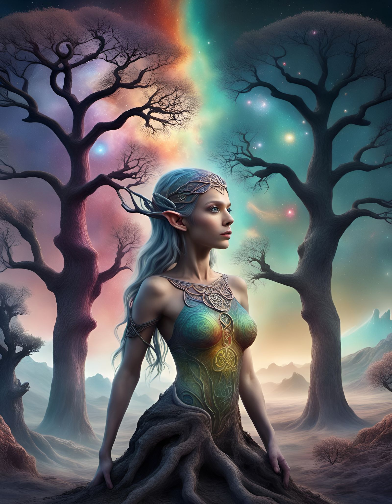 Psychedelic Elf Goddess of Life and Galaxies