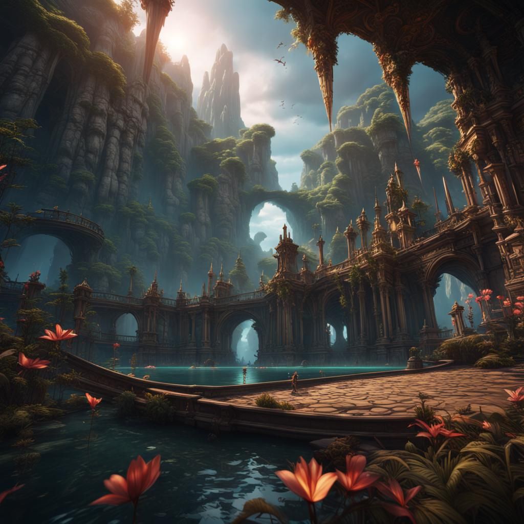 Paradisiac Ambient in Detailed Matte Painting