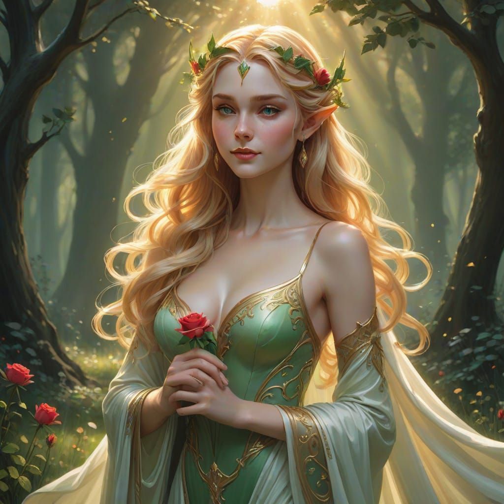 Ethereal Elf Queen Enchants Emerald Meadow