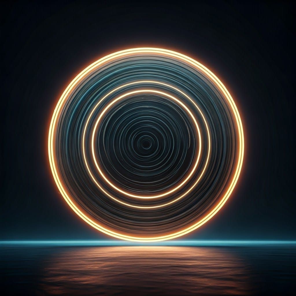 Ethereal Glowing Sphere with Shimmering Horizon