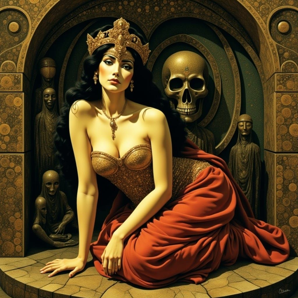 Cyberpunk Venus with Feline Elements