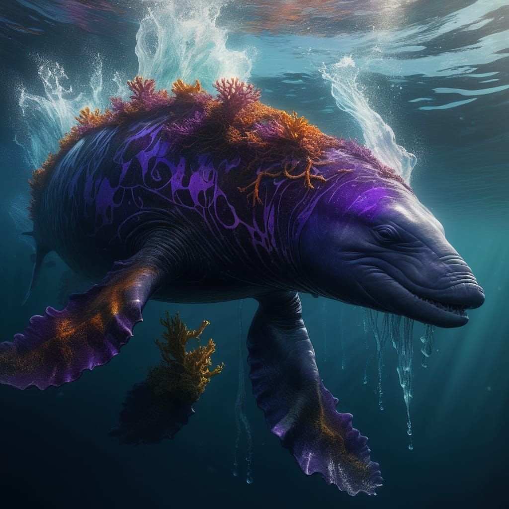 Majestic Ballena Rises from the Ocean Depths in Vibrant, Dre...