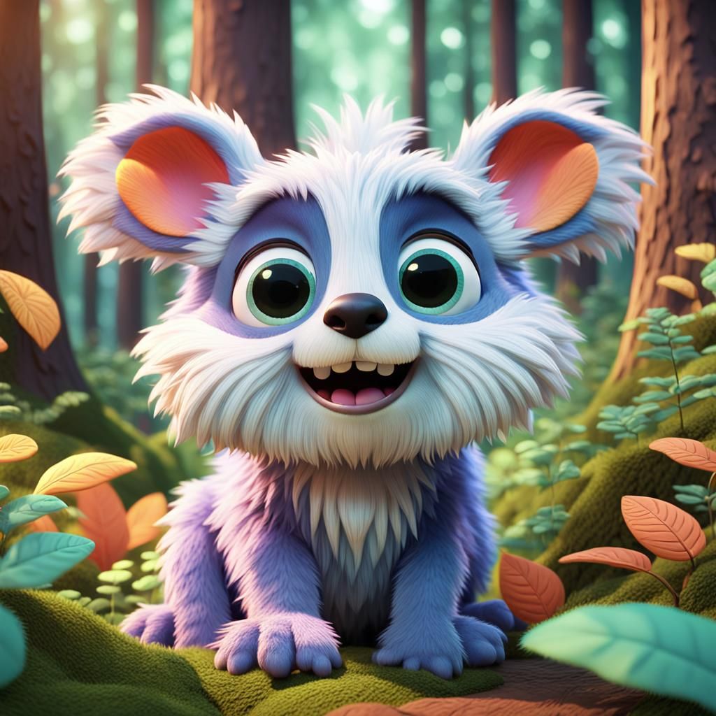 A Whimsical Bepper Plays in a Lush Forest Scene, in Cartooni...