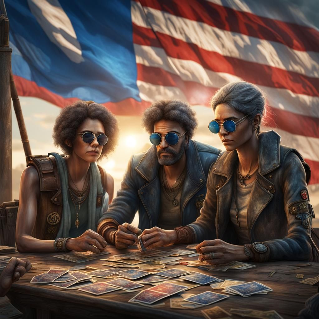 Post-Apocalyptic Tarot Readers: Detailed Matte Painting