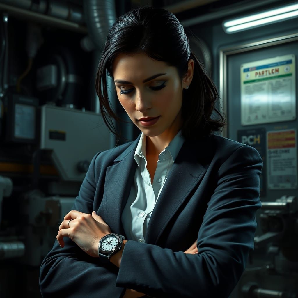 Dr. Castellanos Checks Watch in Syd Mead Style