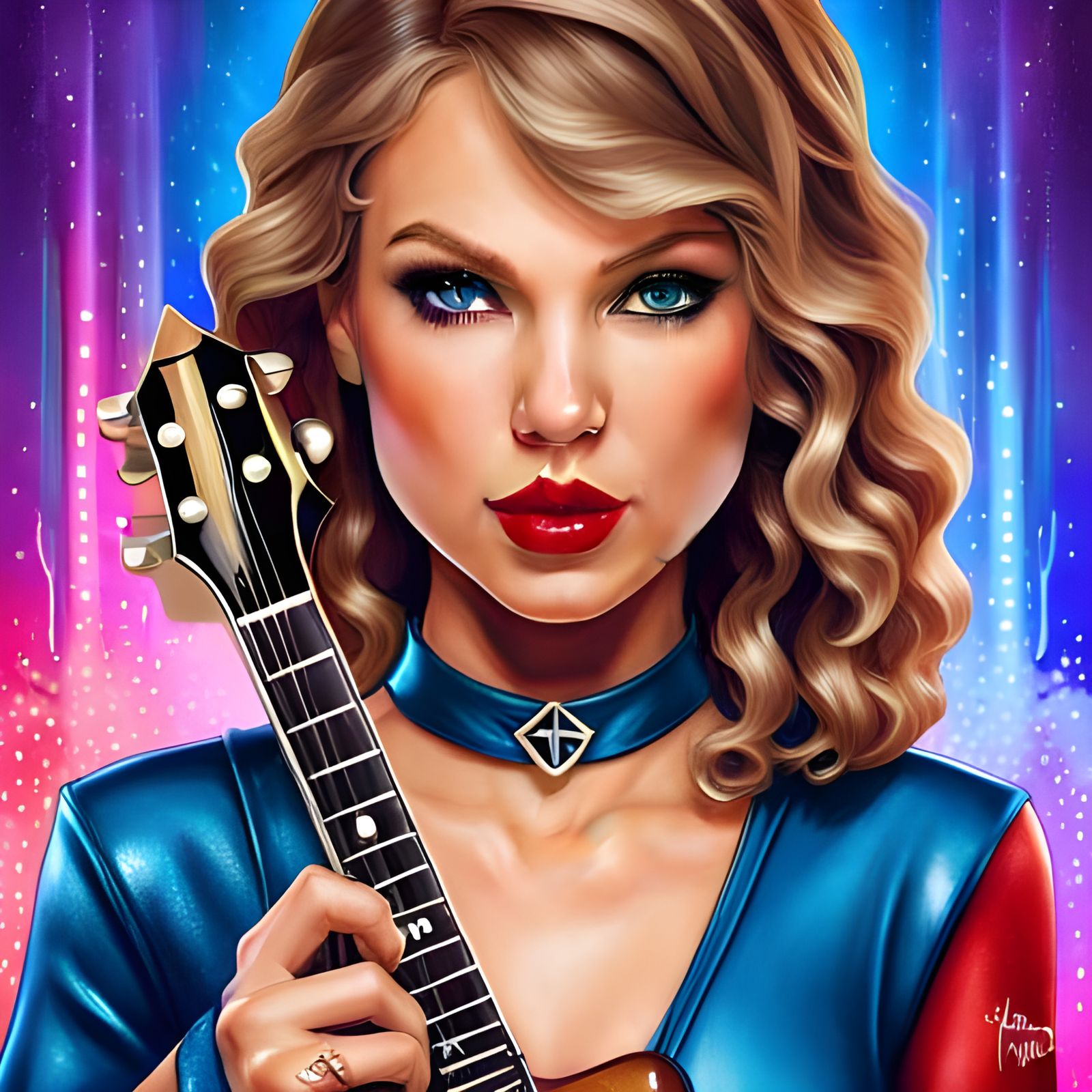 Taylor Swift Funko Pop Portrait with Electric Guitar