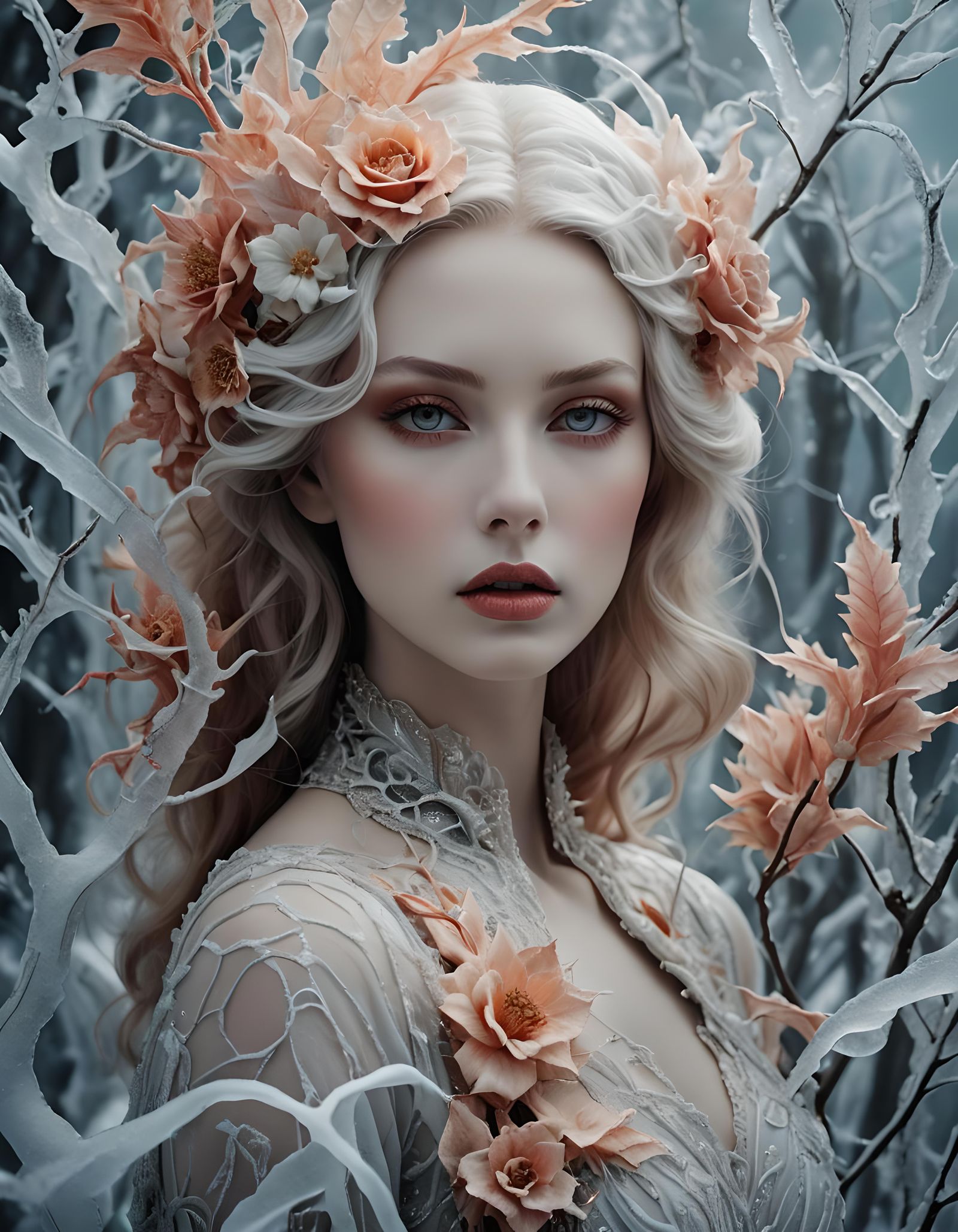 Surreal Feminine Portrait in Soft Colors