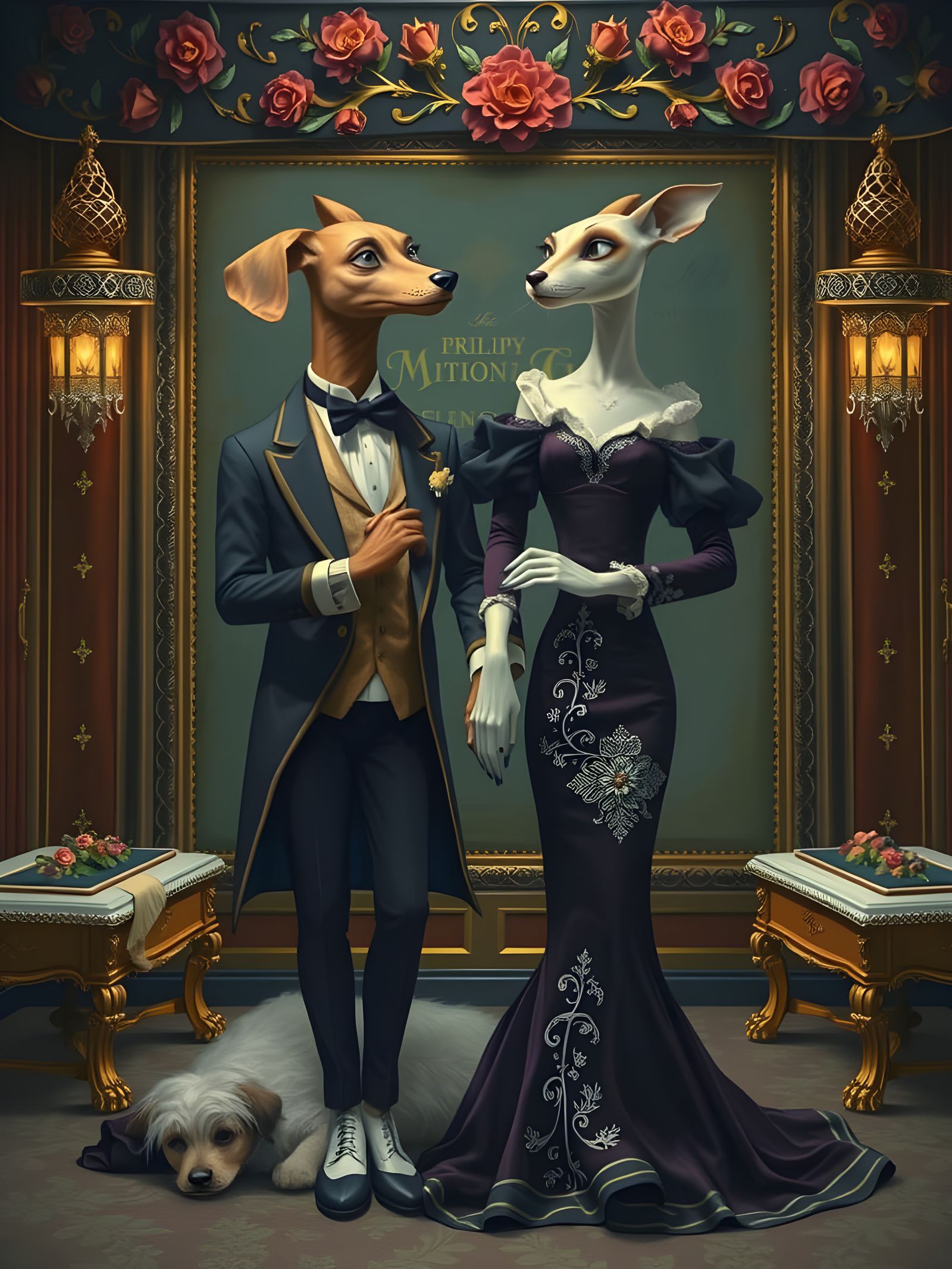 Whimsical Tim Burton-Inspired Creatures Stroll Together