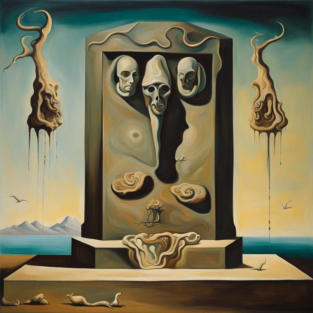 Surreal Ancient Altar in Dali Style