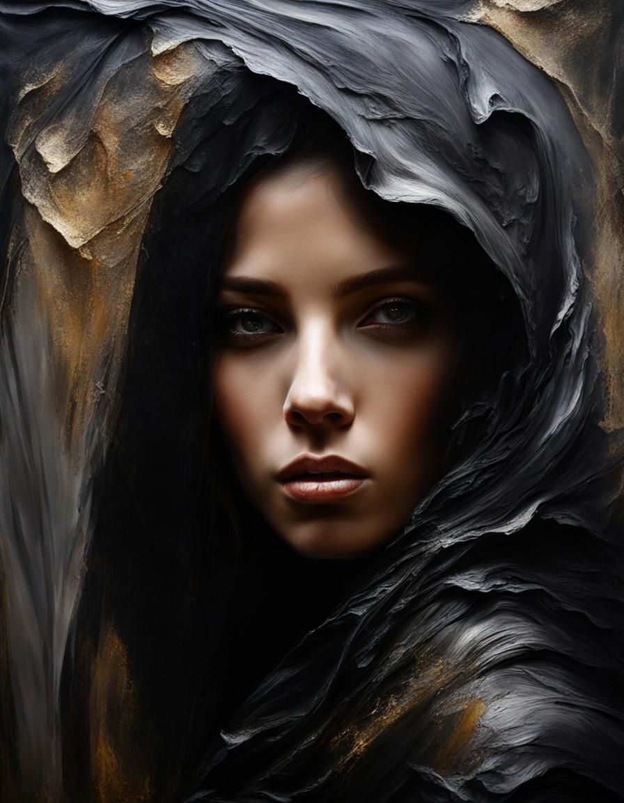 Poetic Portrait in Thick Oil Paint