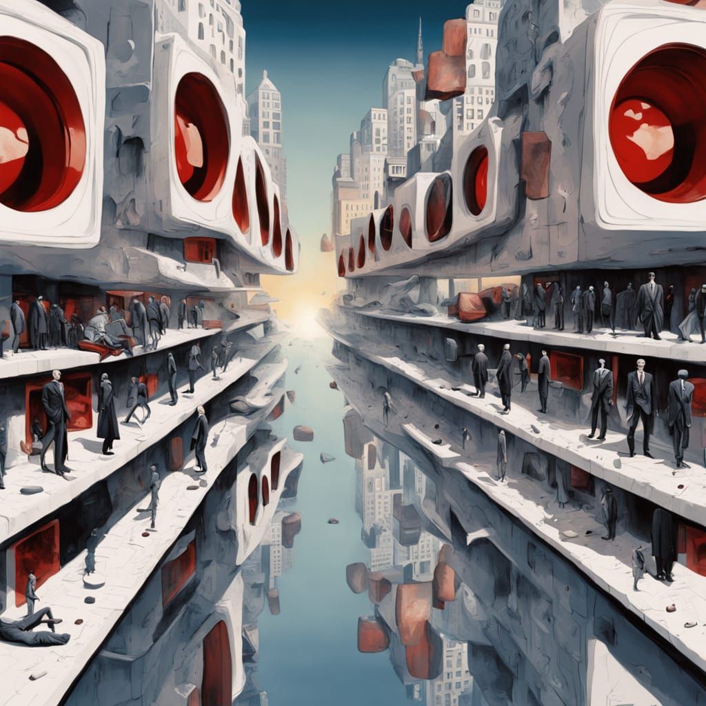 Melting Clock in Surreal Digital Landscape as Oil Painting