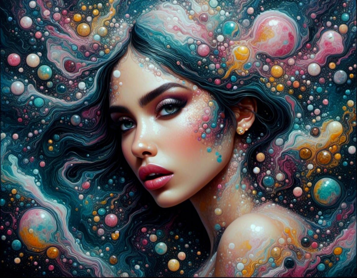 Dynamic Liquid Pour Painting in Vivid Colors