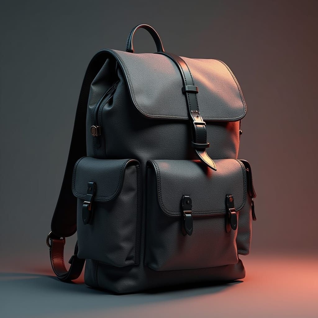 Luxury Leather Sling Bag with Artsy Canvas: Matte Painting