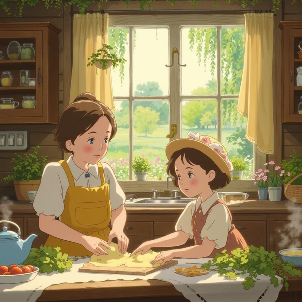 Warm Spring Day in a Cozy Country Home, Ghibli Style
