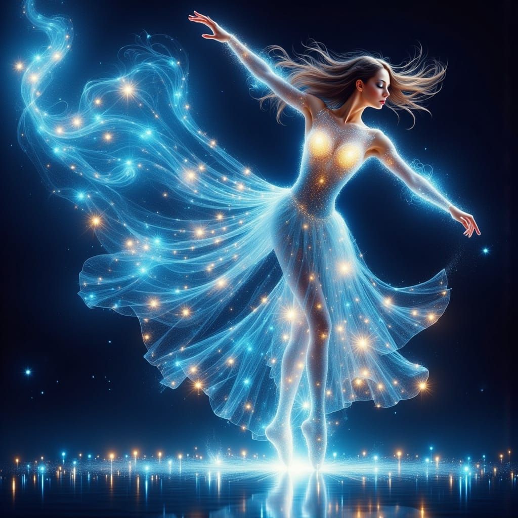 Dancer Made of Light in Flux