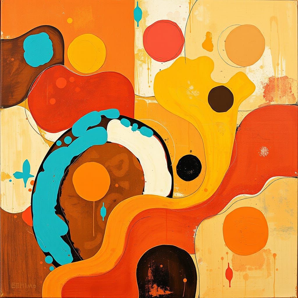 Abstract Bohemian Dreamscapes in Earthy Tones