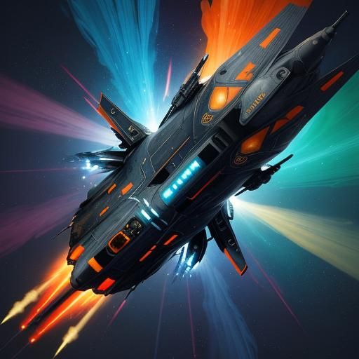 Astronauts' Sci-Fi Rocket Launch in a Vibrant Style