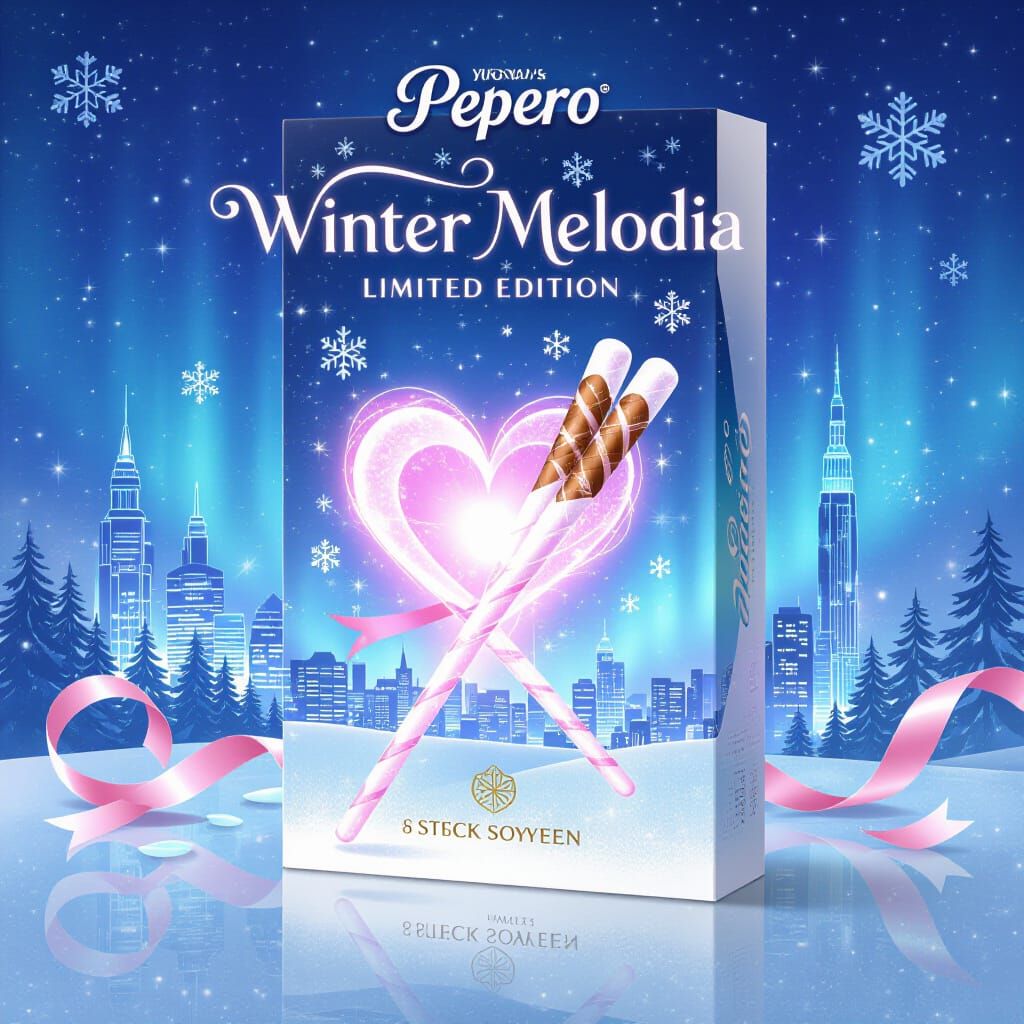 Festive Pepero Christmas Package Design in Anime Style