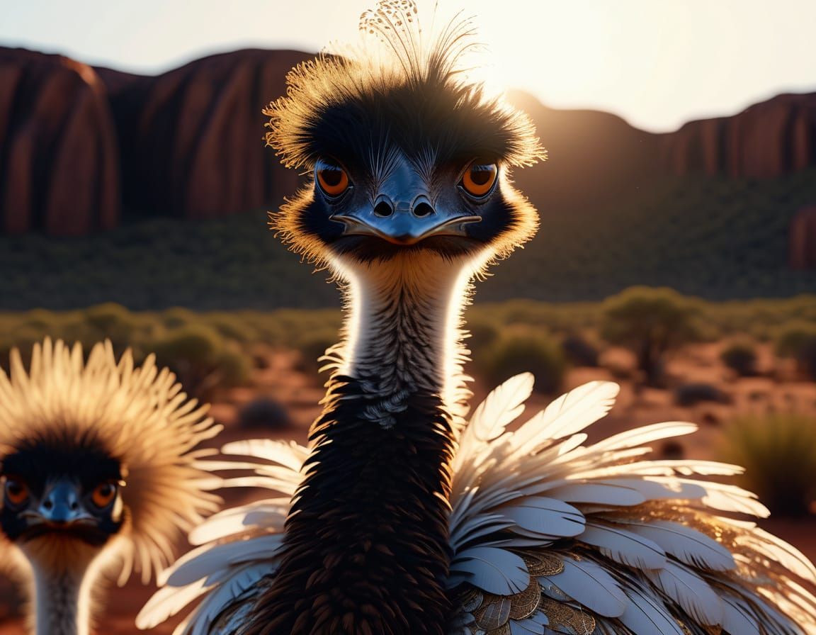 the prompt asked for a kangaroo, but I ended up with ostriches 🦘!=🦤