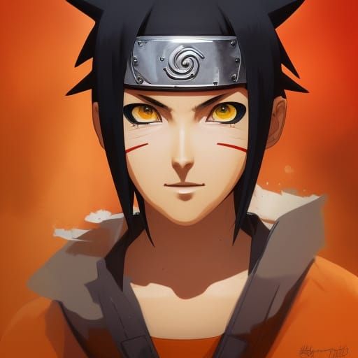 Hyperdetailed Naruto Portrait in Triadic Colors