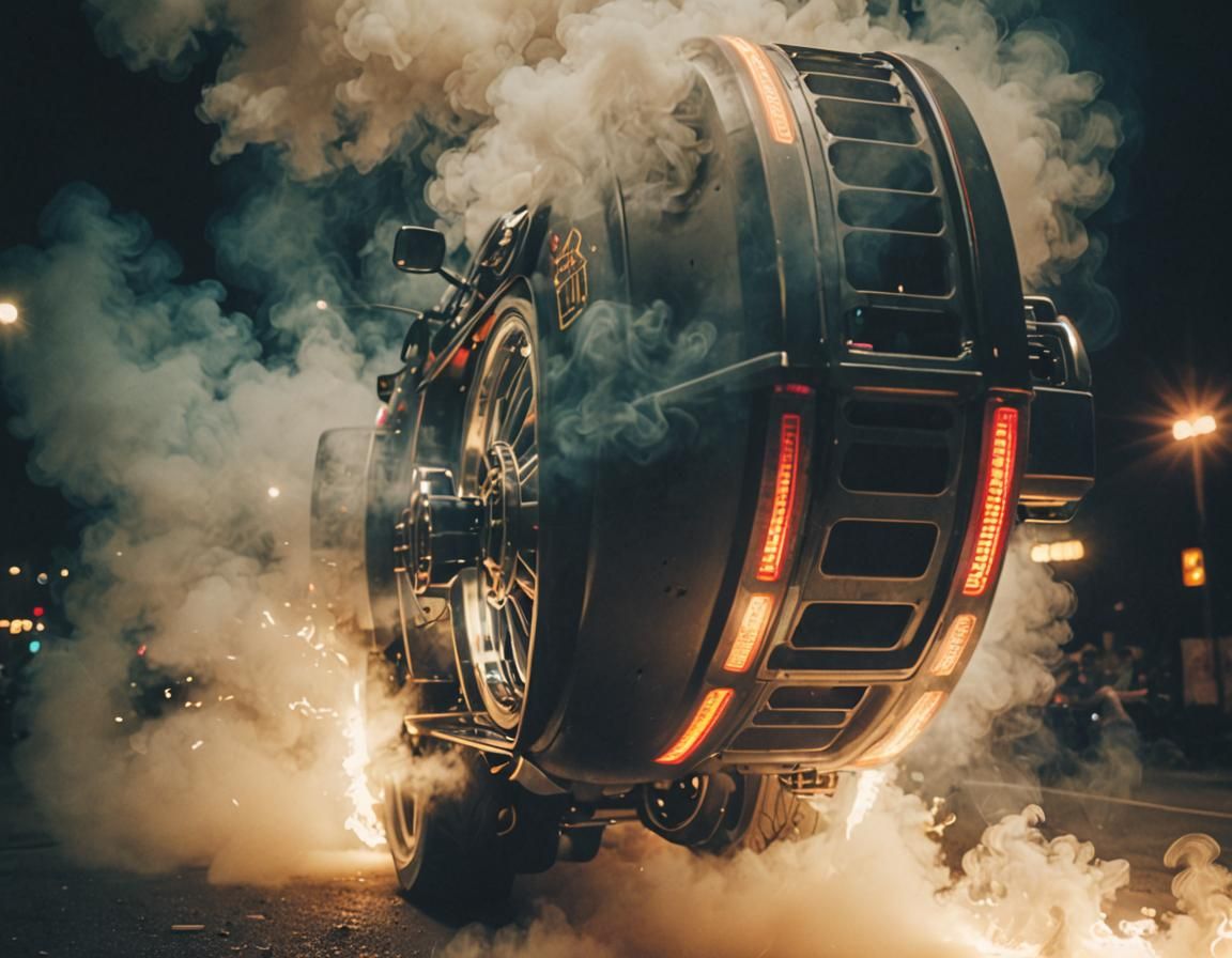 Dramatic Long Exposure of Smoke and Light Trails