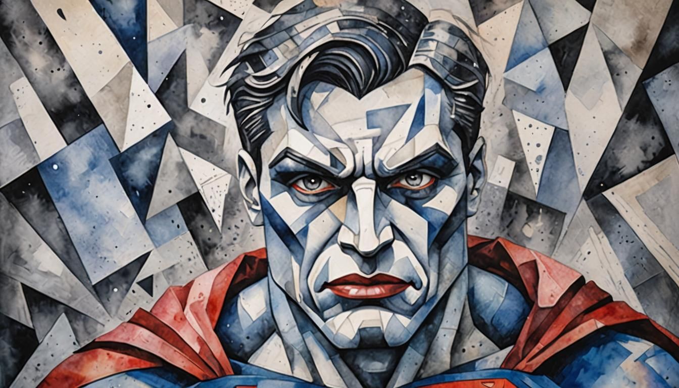 Bizarro Cubist Watercolor on Htrae