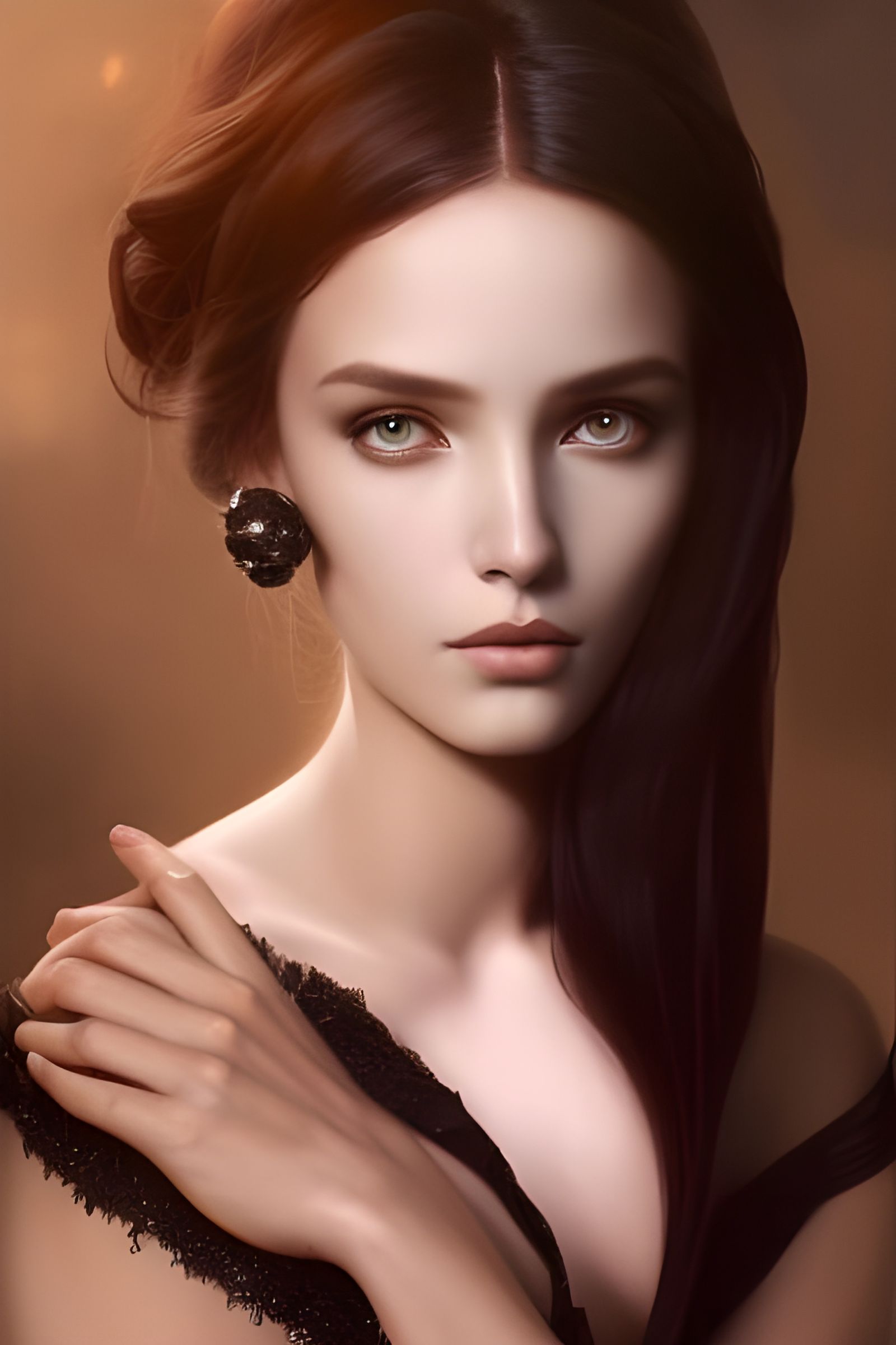 Goddess Portrait in Black and White, Volumetric Lighting