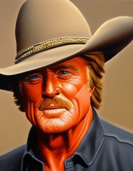 Cowboy Portrait in Oil Painting Style