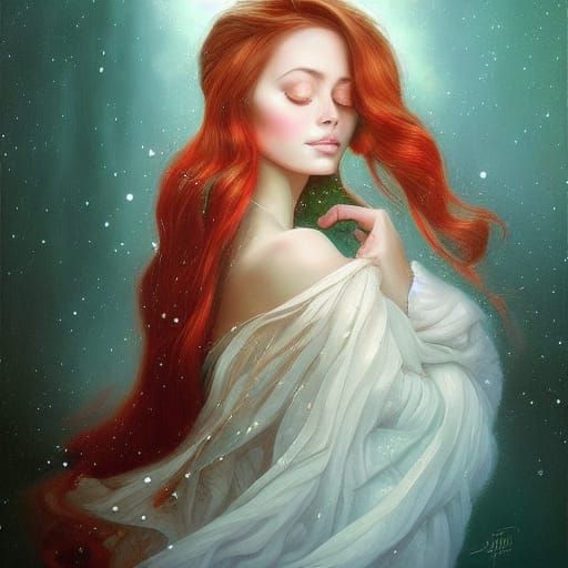 Majestic Christmas Tree Portrait in Oil Painting Style