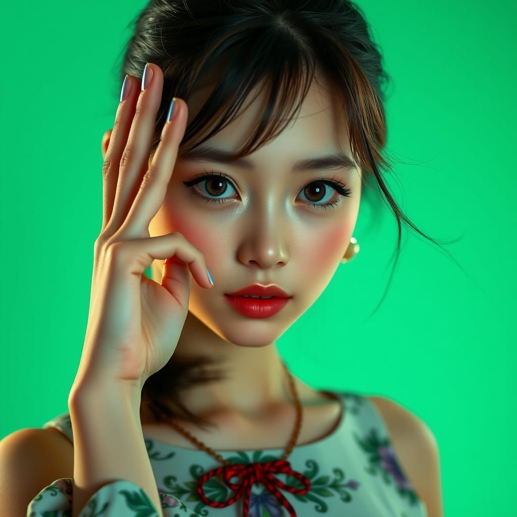 Beautiful Girl Portrait in Rococo Style