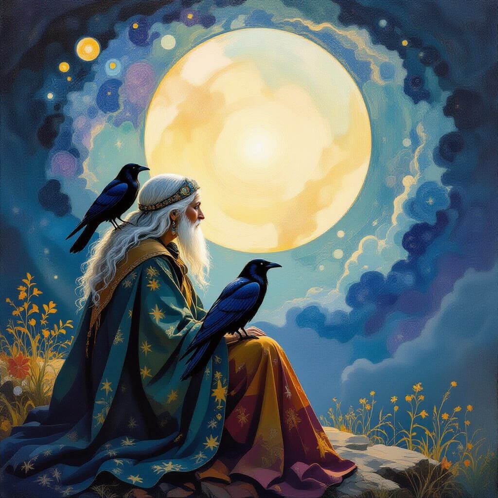 Cosmic Fey Woman in Expressionist Style