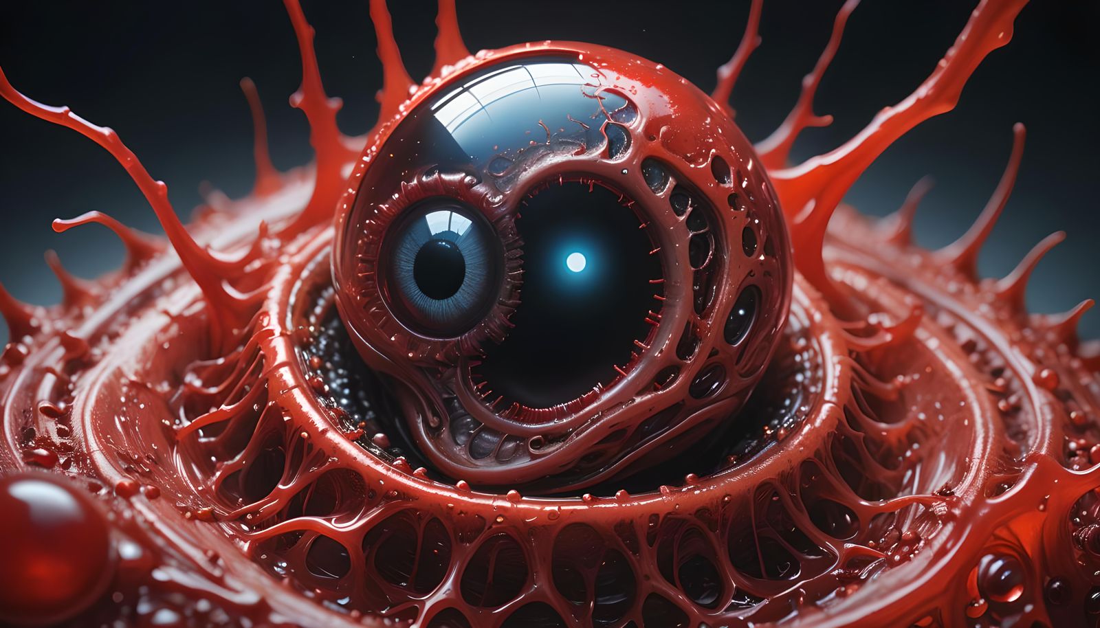 Grotesque Alien Embryo in Hyperrealistic Style